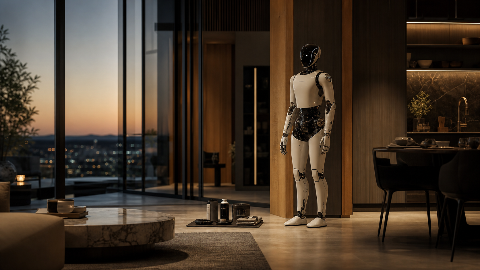 A humanoid robot at home
